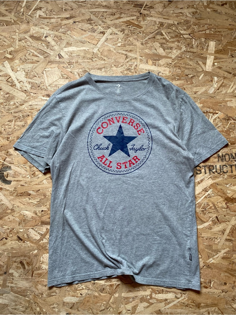 Converse Gray Short Sleeve Tee with Navy Star and Red Logo